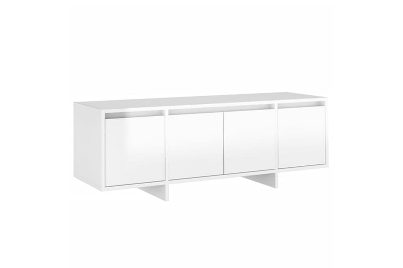 tv-bord 120x30x40,5 cm spånplade hvid højglans - Hvid - TV-borde