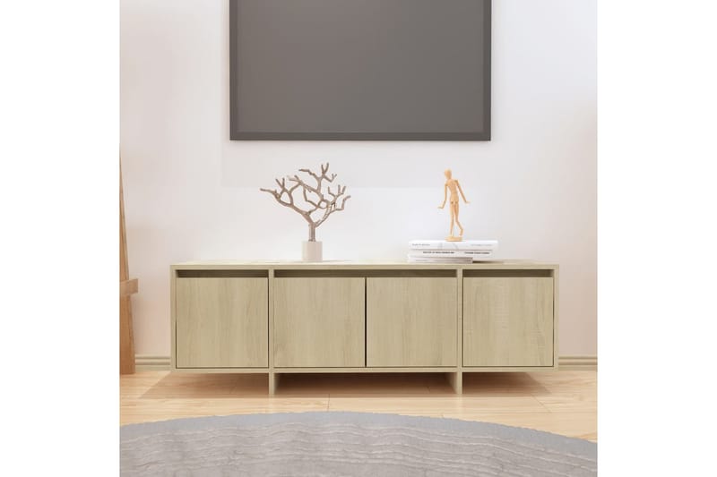 tv-bord 120x30x40,5 cm spånplade sonoma-eg - Beige - TV-borde