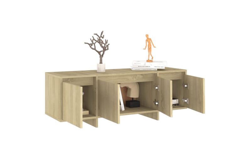 tv-bord 120x30x40,5 cm spånplade sonoma-eg - Beige - TV-borde