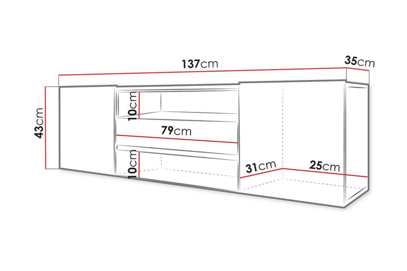 TV-Bord 137 cm - Eg - TV-borde