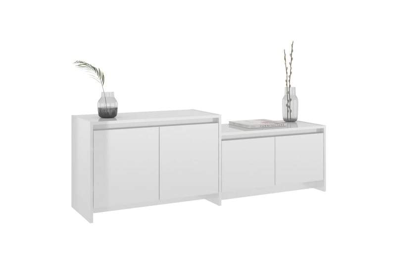 tv-bord 146,5x35x50 cm spånplade hvid højglans - Hvid - Møbler - TV borde & mediemøbler - TV-borde