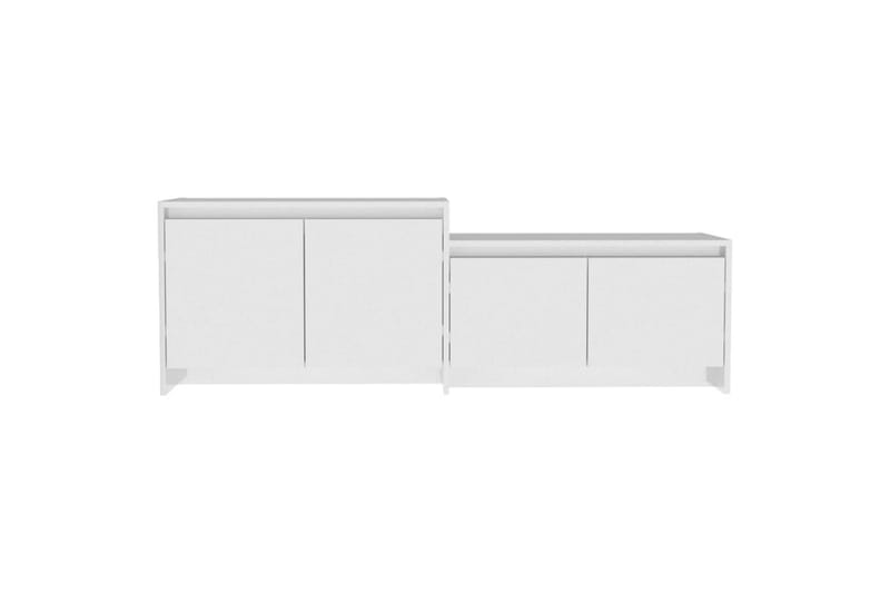 tv-bord 146,5x35x50 cm spånplade hvid højglans - Hvid - TV-borde