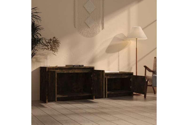 tv-bord 146,5x35x50 cm spånplade røget eg - Brun - Møbler - TV borde & mediemøbler - TV-borde