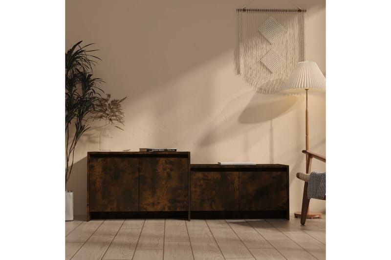 tv-bord 146,5x35x50 cm spånplade røget eg - Brun - Møbler - TV borde & mediemøbler - TV-borde