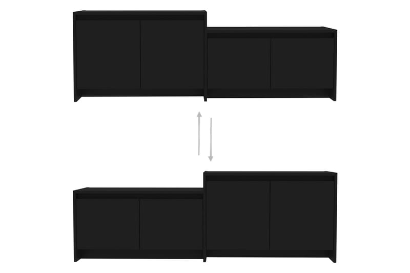 tv-bord 146,5x35x50 cm spånplade sort - Sort - TV-borde
