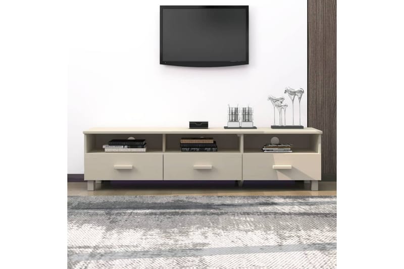 tv-bord 158x40x40 cm massivt fyrretræ gyldenbrun - Brun - Møbler - TV borde & mediemøbler - TV-borde