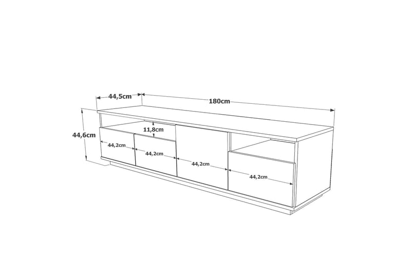 TV-Bord 180 cm 2 Hylder - Natur / hvid - TV-borde