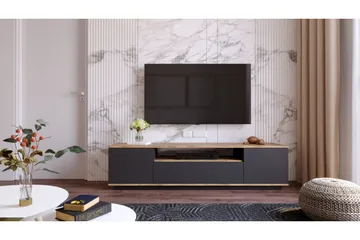 TV-Bord 180 cm med hylde - Antracit / Natur - Møbler - TV borde & mediemøbler - TV-borde