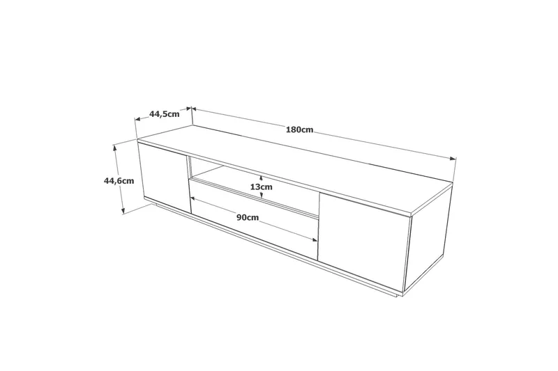 TV-Bord 180 cm med hylde - Antracit / Natur - Møbler - TV borde & mediemøbler - TV-borde
