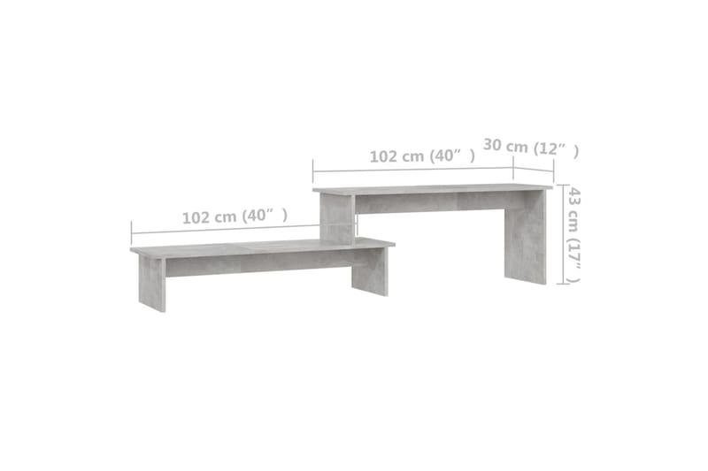 tv-bord 180x30x43 cm spånplade betongrå - Grå - Møbler - TV borde & mediemøbler - TV-borde