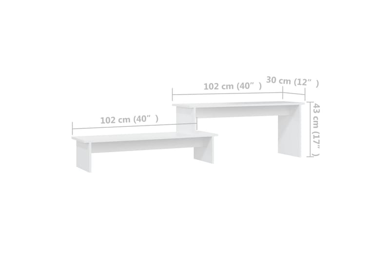 tv-bord 180x30x43 cm spånplade hvid - Hvid - Møbler - TV borde & mediemøbler - TV-borde