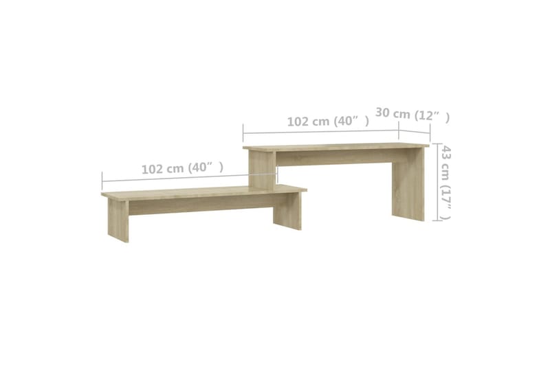 tv-bord 180x30x43 cm spånplade sonoma-eg - Brun - Møbler - TV borde & mediemøbler - TV-borde