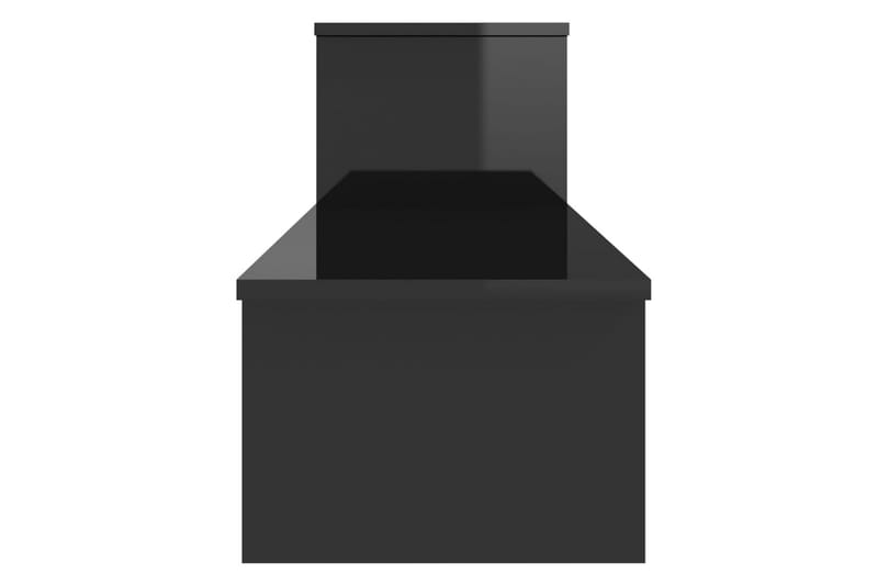 tv-bord 180x30x43 cm spånplade sort højglans - Sort - TV-borde