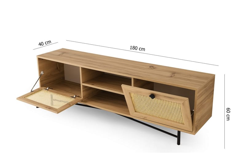 Tv-bord 40/180 cm Eg/ Sort - Møbler - TV borde & mediemøbler - TV-borde