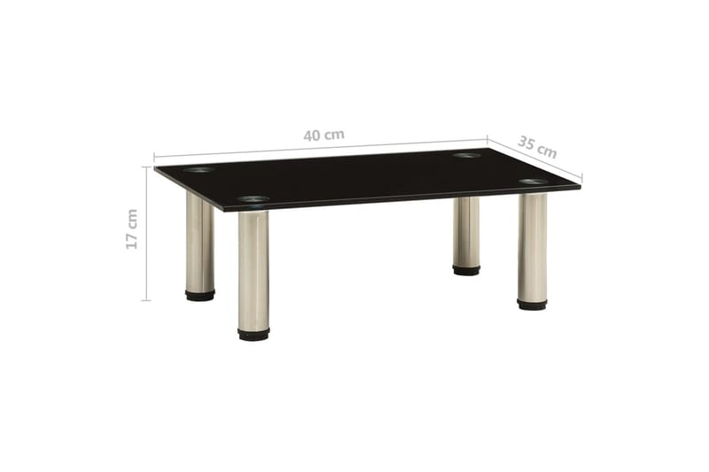 tv-bord 40x35x17 cm hærdet glas sort - Sort - Møbler - TV borde & mediemøbler - TV-borde