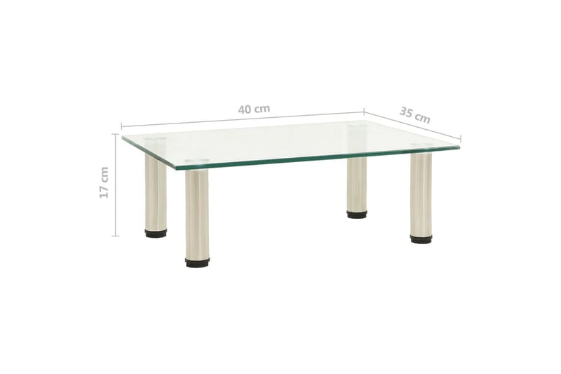 tv-bord 40x35x17 cm hærdet glas transparent - gennemsigtig - Møbler - TV borde & mediemøbler - TV-borde