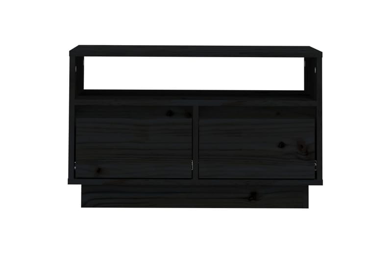 tv-bord 60x35x37 cm massivt fyrretræ sort - Sort - Møbler - TV borde & mediemøbler - TV-borde