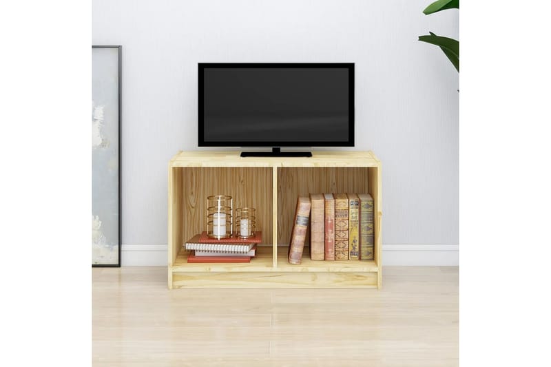 tv-bord 70x33x42 cm massivt fyrretræ - Brun - Møbler - TV borde & mediemøbler - TV-borde