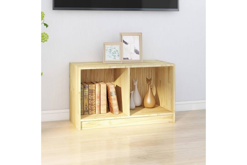 tv-bord 70x33x42 cm massivt fyrretræ - Brun - Møbler - TV borde & mediemøbler - TV-borde