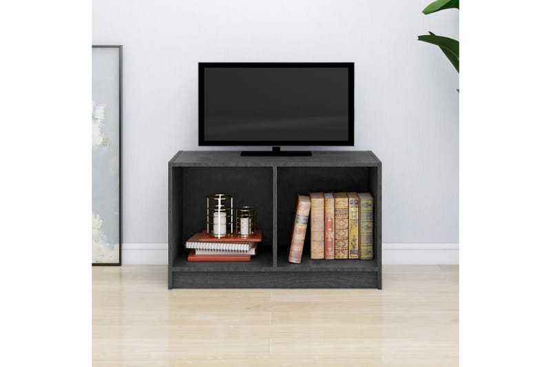 tv-bord 70x33x42 cm massivt fyrretræ grå - Grå - Møbler - TV borde & mediemøbler - TV-borde