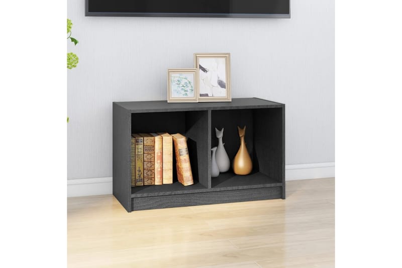 tv-bord 70x33x42 cm massivt fyrretræ grå - Grå - Møbler - TV borde & mediemøbler - TV-borde