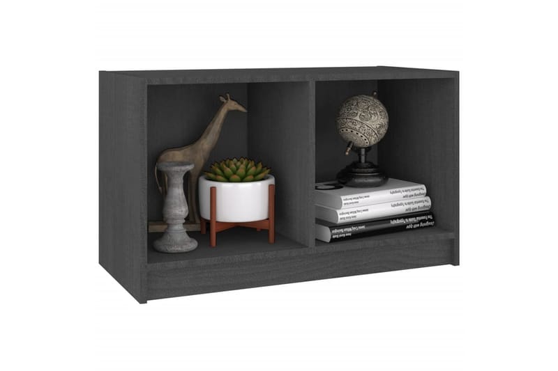tv-bord 70x33x42 cm massivt fyrretræ grå - Grå - Møbler - TV borde & mediemøbler - TV-borde
