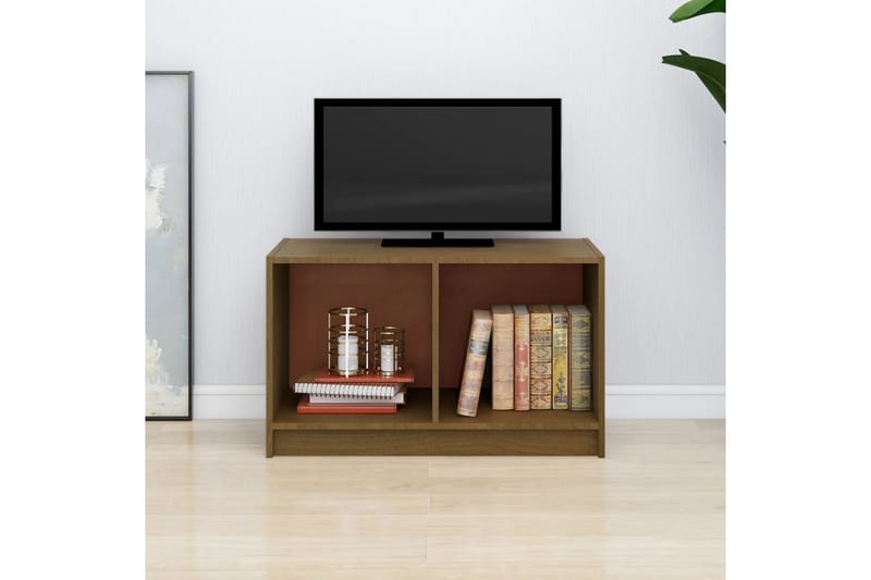 tv-bord 70x33x42 cm massivt fyrretræ gyldenbrun - Brun - Møbler - TV borde & mediemøbler - TV-borde