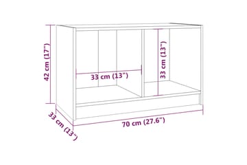 tv-bord 70x33x42 cm massivt fyrretræ hvid - Hvid - Møbler - TV borde & mediemøbler - TV-borde