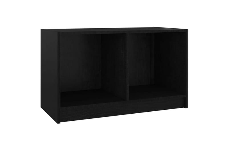 tv-bord 70x33x42 cm massivt fyrretræ sort - Sort - TV-borde