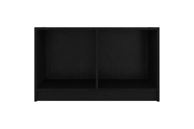 tv-bord 70x33x42 cm massivt fyrretræ sort - Sort - TV-borde