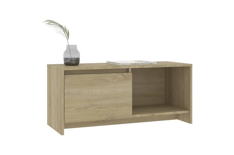 tv-bord 90x35x40 cm spånplade sonoma-eg - Beige - TV-borde