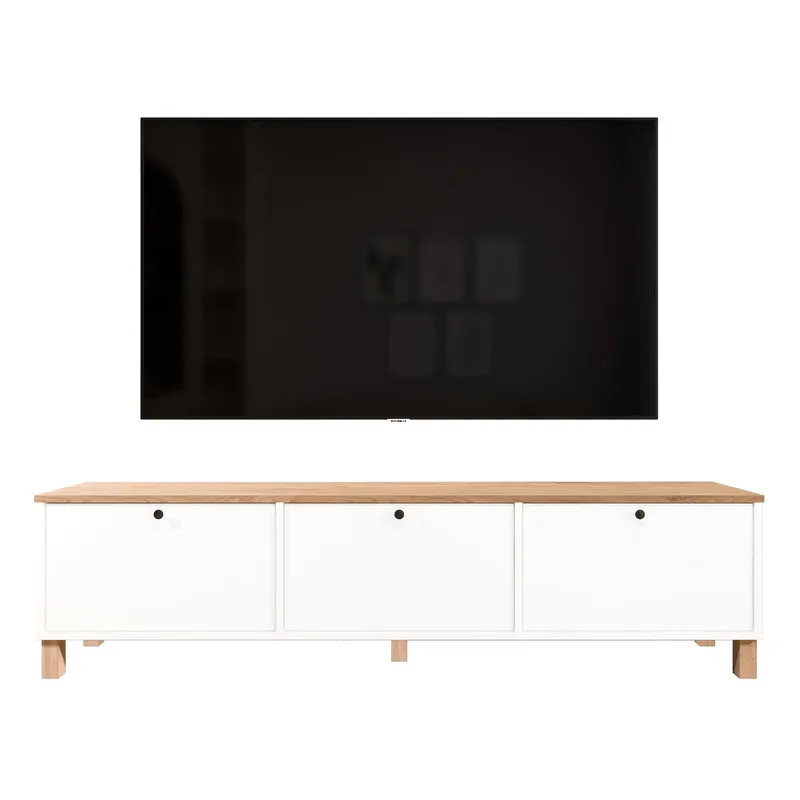 TV-bord Hanah Home Nord (180 x 45,6 x 32 cm) Hvid eg, Hvid og eg
