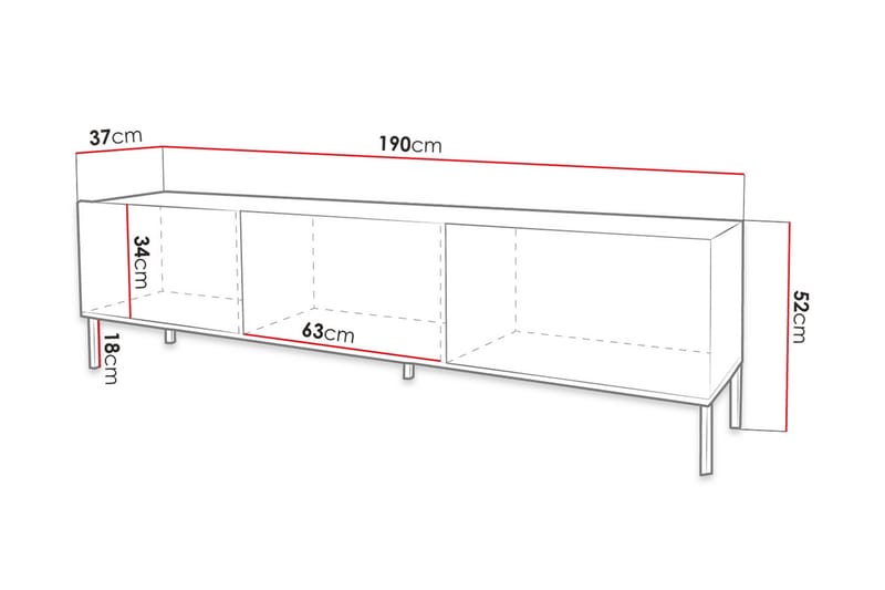 TV-Bord - Hvid - TV-borde