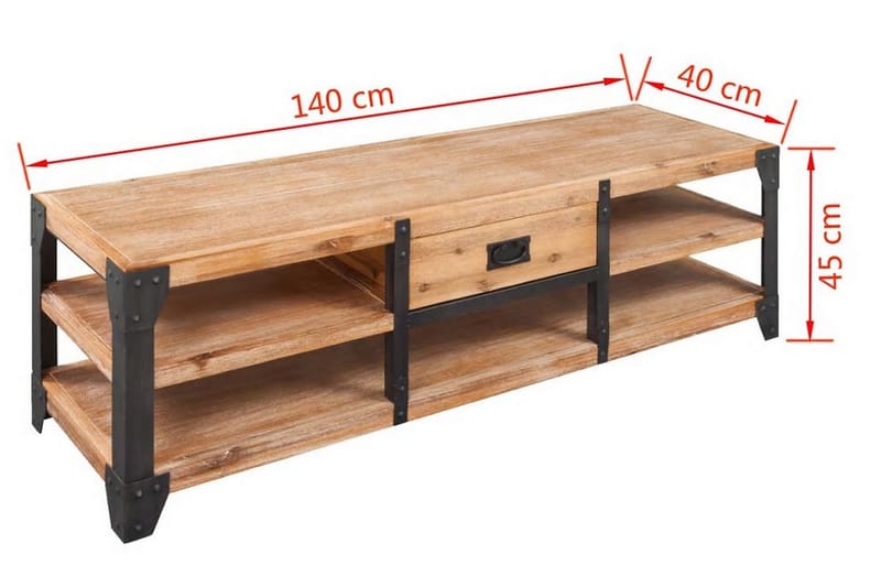 Tv-Bord Massivt Akacietræ 140X40X45 Cm - Brun - Møbler - TV borde & mediemøbler - TV-borde