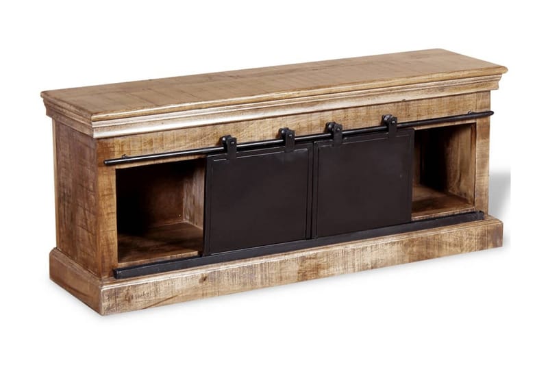 Tv-Bord Med 2 Skydedøre I Massivt Mangotræ 110 X 30 X 45 Cm - Flerfarvet - Møbler - TV borde & mediemøbler - TV-borde