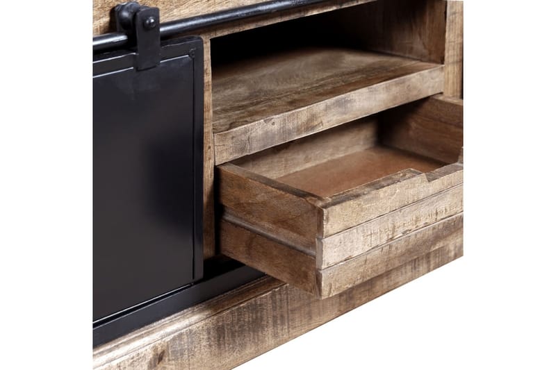Tv-Bord Med 2 Skydedøre I Massivt Mangotræ 110 X 30 X 45 Cm - Flerfarvet - Møbler - TV borde & mediemøbler - TV-borde
