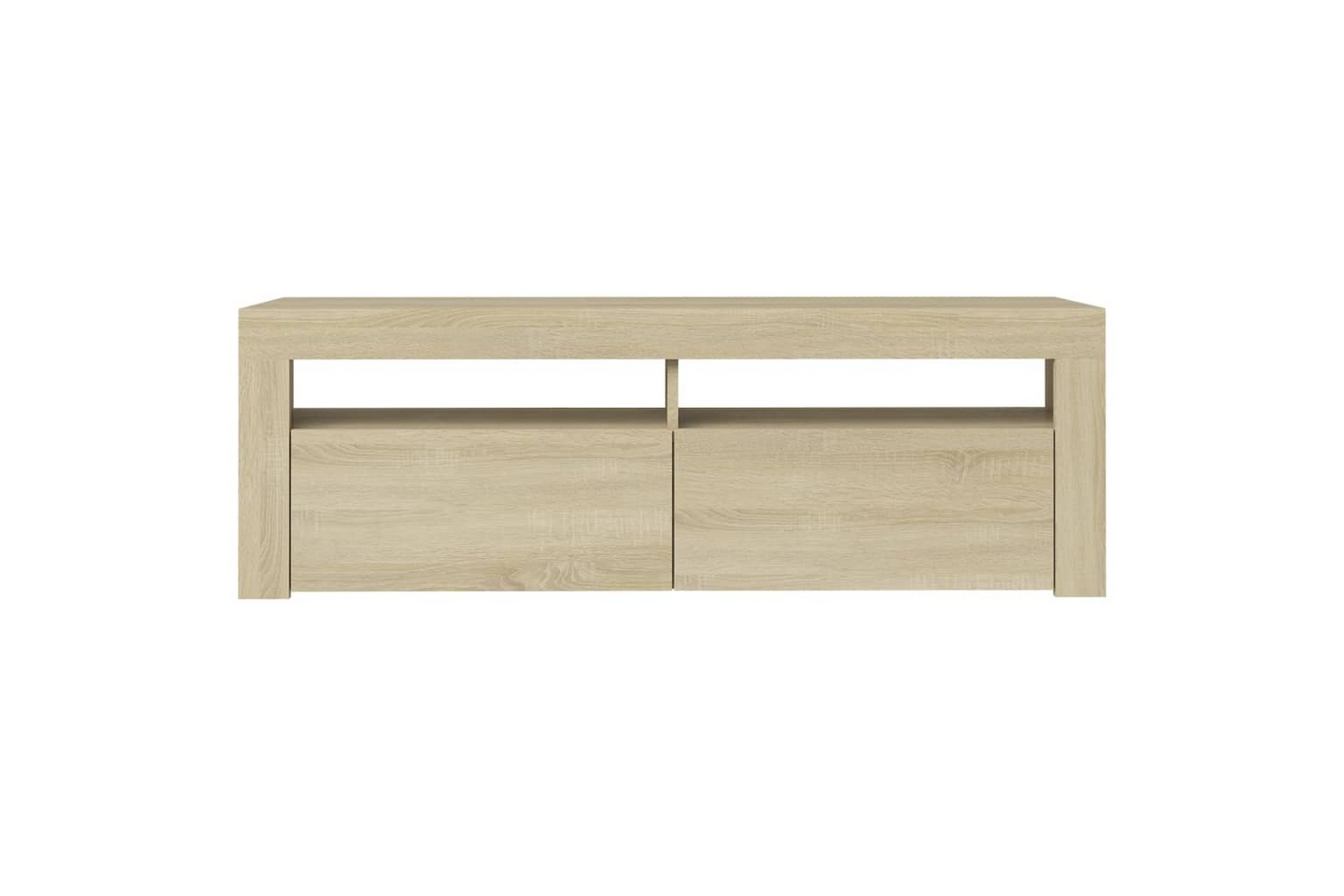 tv-bord med LED-lys 120x35x40 cm sonoma-eg - Brun - Møbler - TV borde & mediemøbler - TV-borde