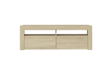 tv-bord med LED-lys 120x35x40 cm sonoma-eg - Brun - Møbler - TV borde & mediemøbler - TV-borde
