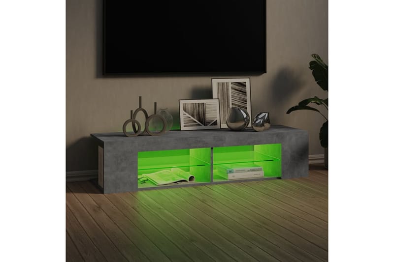 tv-bord med LED-lys 135x39x30 cm betongrå - Grå - Møbler - TV borde & mediemøbler - TV-borde