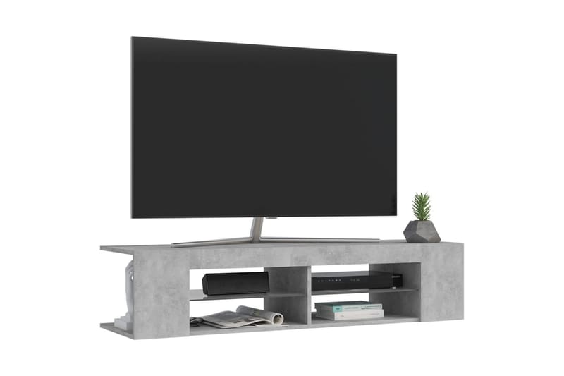 tv-bord med LED-lys 135x39x30 cm betongrå - Grå - Møbler - TV borde & mediemøbler - TV-borde