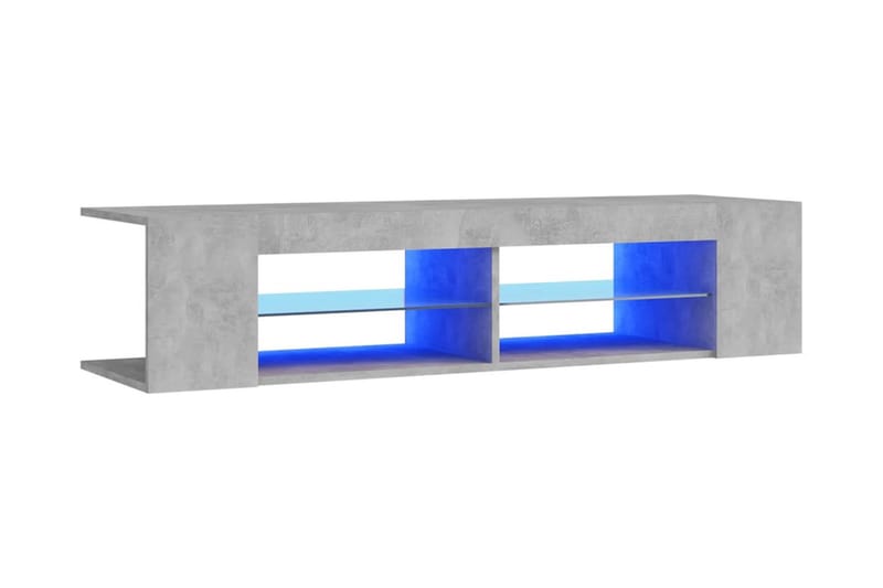 tv-bord med LED-lys 135x39x30 cm betongrå - Grå - Møbler - TV borde & mediemøbler - TV-borde