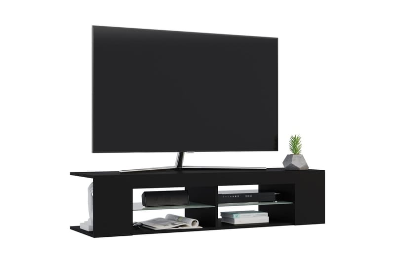 tv-bord med LED-lys 135x39x30 cm sort - Sort - Møbler - TV borde & mediemøbler - TV-borde