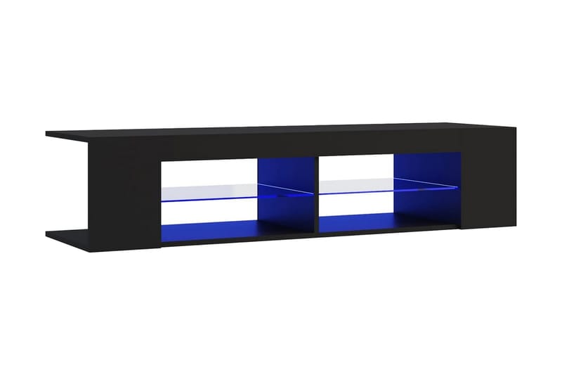 tv-bord med LED-lys 135x39x30 cm sort - Sort - Møbler - TV borde & mediemøbler - TV-borde