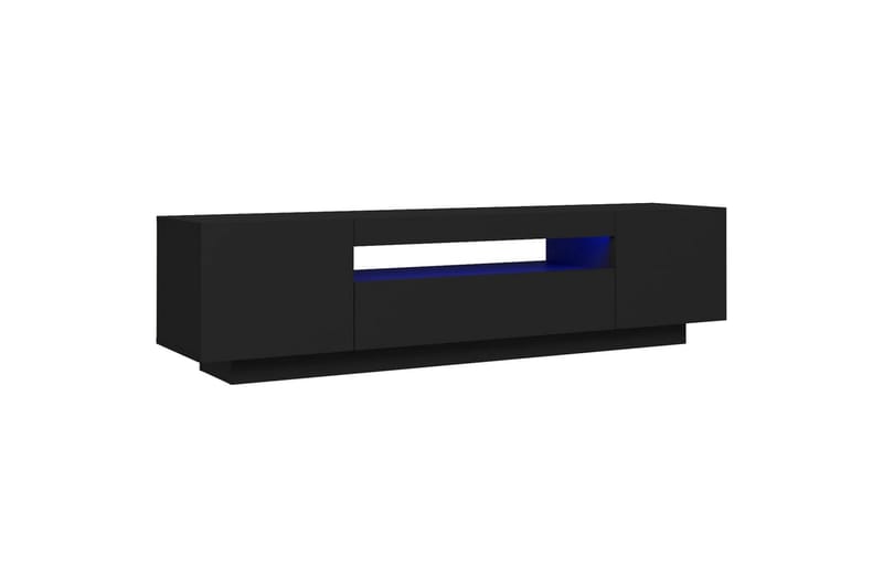tv-bord med LED-lys 160x35x40 cm sort - Sort - Møbler - TV borde & mediemøbler - TV-borde