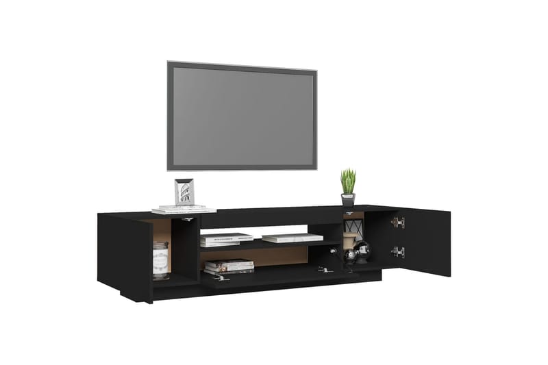 tv-bord med LED-lys 160x35x40 cm sort - Sort - TV-borde