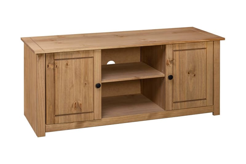 Tv-skænk 120 x 40 x 50 cm massivt fyrretræ Panama - Brun - Møbler - TV borde & mediemøbler - TV-borde