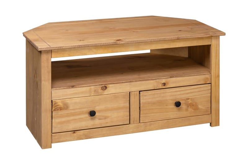Tv-skænk 93 x 55 x 49 cm massivt fyrretræ Panama - Brun - Møbler - TV borde & mediemøbler - TV-borde