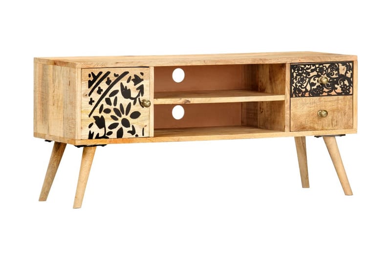Tv-Skab 100 X 30 X 45 cm Massivt Mangotræ - Brun - Møbler - TV borde & mediemøbler - TV-borde