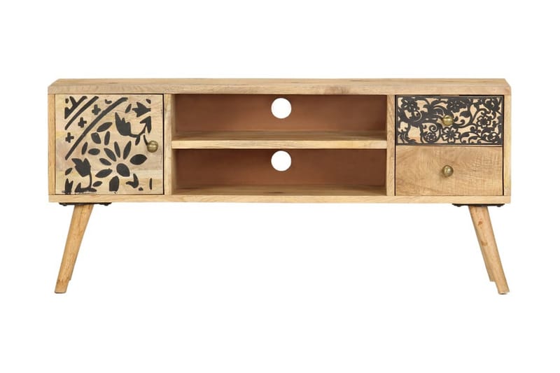 Tv-Skab 100 X 30 X 45 cm Massivt Mangotræ - Brun - Møbler - TV borde & mediemøbler - TV-borde