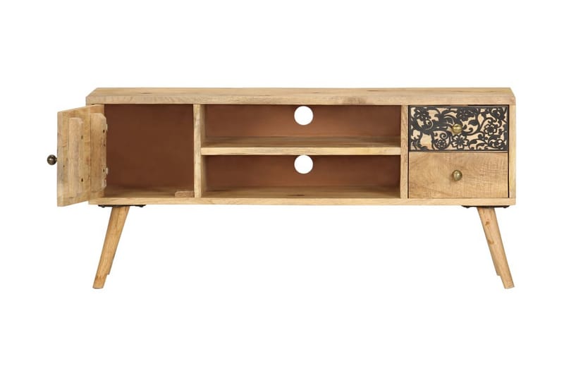 Tv-Skab 100 X 30 X 45 cm Massivt Mangotræ - Brun - Møbler - TV borde & mediemøbler - TV-borde